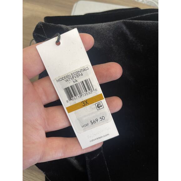 Calvin Klein Modern Essentials Pull On Elastic Waist Black Velvet Leggings 3X - Picture 9 of 9